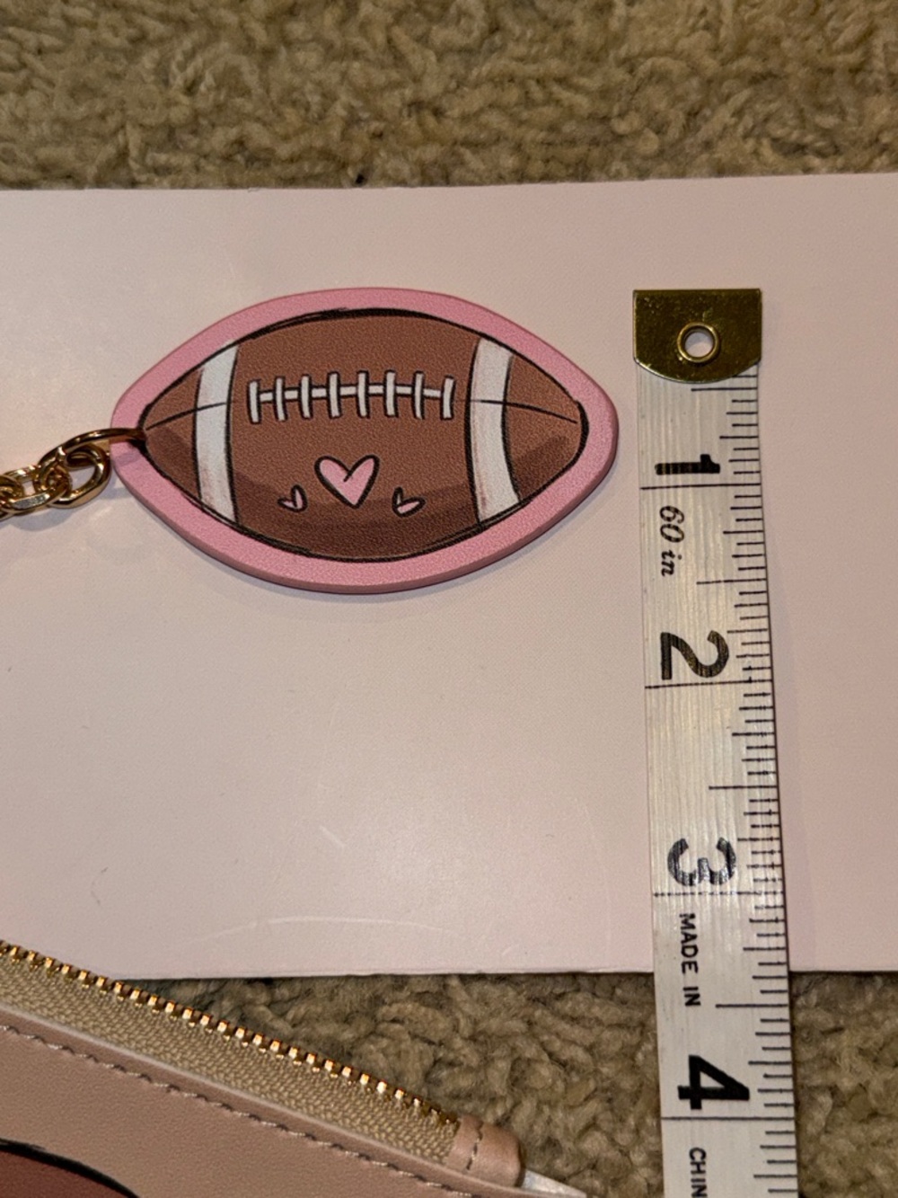 Frasier Sterling Pink Football Bag Charm & Coin Purse - Picture 9 of 11